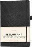 Skyline Restaurant Reservation Book – Undated Dinner Table Reservations Book – Guest & Server Book – Restaurant Supplies (Black)