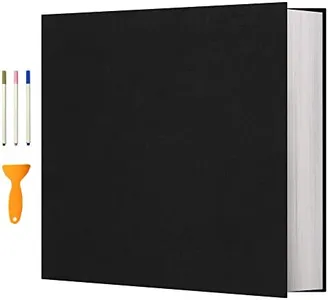 Vienrose Photo Album Self Adhesive 4x6 5x7 3x5 8x10 Scrapbook Album DIY Scrap Book with Metallic Pen 120 Pages Black