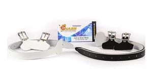 Nash Leather Goalie Pad Calf or Knee Straps with Buckles (Pair) (Black, 28")