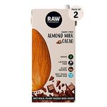 Raw Pressery Almond Milk Cacao (2 x 1000ML) Vegan, 100% Lactose-Free, Plant Protein, Chocolate Flavour