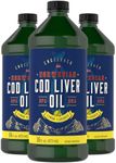 Cod Liver Oil Liquid | 16 fl oz | Lemon Flavor | Norwegian | Non GMO, Gluten Free | by Carlyle