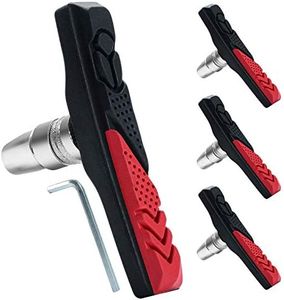 RUJOI 2 Pairs Bike Brake Pads Set,72mm V Brake Shoes with Hex Nuts and Washers, Brakes V-Brake Replacement Set for Cruiser MTB Mountain Bicycle