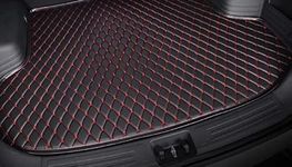 TOPSTITCH Boot Compatible with Jeep Compass Luxurious Custom Fitted Car Trunk/Boot/Dicky Mats - Black with Red