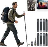 aiGear Survive Walking Hiking Stick - Outdoor Survival Hiking Staff Multitool Gear Adjustable Trekking Poles for Survival Camping Hiking 8 Tubes