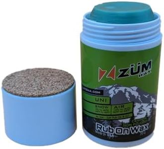 ZUMWax Rub-On Ski/Snowboard/Nordic/Cross-Country CERAMIC Wax 70g, All Conditions, Easy cork applicator, long-lasting performance, vanilla scent, Made in USA, PFAS-free, Great quick waxing on the go