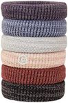 Gimme Beauty - Thick Fit Hair Bands - Heathered - Damage Free Hair Ties - Made with Seamless Microfiber Elastics - Thick + Curly Hair Accessories - No Snagging, Dents, or Breakage (6 Count)