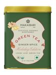 Makaibari Holiday Edition : Ginger Spice Green Tea | Usda Certified Premium Green Tea, Loose Leaves | Anti-Oxidants, Immunity Booster | Tin Caddy | 100 Gm