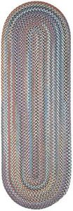 Super Area Rugs Cherry Hill Braided Rug Soft Toned Wool Casual Braided Carpet, Bluestone Multi, 2' x 6' Oval Runner