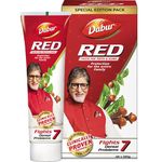 Dabur Red Toothpaste - 750g (250gx3) Special Edition Pack |Fluoride Free |Helps in Bad Breath Treatment, Cavity Protection, Plaque Removal | For Whole Mouth Health | Power of 13 Potent Ayurvedic Herbs