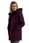 Mountain Warehouse Glacial Womens Waterproof Jacket - Taped Seams Rain Coat, Breathable Casual Jacket, Detachable Hood Trench Coat - Ideal Ladies Coat For Walking Burgundy Women's Size 10