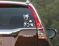 PEACOCKRIDE Iron Man Car Window Decal White (PVC Vinyl)