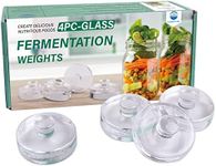 Eleganttime 4 Pack Easy Grip Handle Glass Fermentation Weights Great Mason Jar Wide Mouth Canning Fermenting Pickling Sourkrout Kraut Weight Fermentation Kit