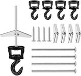 4 Sets Ceiling Hooks for Christmas Decoration Ceiling Swivel Hook with Screw Bolt Zinc Plated Spring Toggle Hooks for Christmas Light Ornament Classroom Decoration (Black)