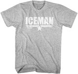 Top Gun 1980's Military Action Movie Vintage Style Iceman Navy Blue Adult Tshirt, Gray, Medium