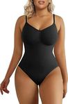 KOVEXA Bodysuit for Women Tummy Control Shapewear Seamless Sculpting Thong Body Shaper Tank Top (Black, Large)