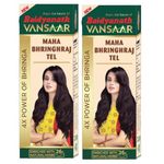 Vansaar 45+ Maha Bhringraj Oil for Hair- 100ml Original (Pack Of 2) | Free Comb Applicator| Reduces Hair Fall by 20%- Clinically Proven| 26 Ayurvedic Herbs Slow Cooked in Tel Pak Vidhi| 4X Power of Bhringa for Hair Growth