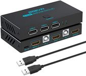 SGEYR 2x1 HDMI KVM Switch 4K USB KVM Switch 2 PC 1 Monitor KVM Switch Keyboard and Mouse Share Support 4Kx2K @ 30Hz 3D 1080P for PC PS4 Xbox with 1 HDMI Cable and 2 USB Cables