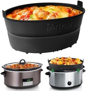 iArtker Silicone Slow Cooker Liner fit 6 Quart, Thickened Foldable Crockpot Liners Oval Crock-Pot, Reusable Leakproof Crock Pot Liner BPA Free Dishwasher Safe
