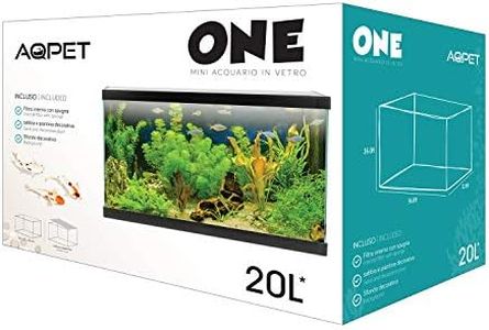 Acquario in Vetro ONE Completo di Accessori Filtro Sabbia Arredo Colore Nero 20 Litri