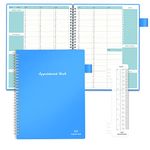 Appointment Planner Book Undated , Regolden-Book Hourly Schedule Planner with 15-Minute Increments, Appointment notebook with Weekly Daily Templates, Flexible Cover, Spiral Binding Notebook for Man & Women, Pen Loop, Inner Pocket 53 Weeks (7.8x10”) Blue