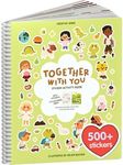 Together with You Sticker + Coloring Book (500+ Valentine's Stickers for Kids & 12 Coloring Pages) Side by Side Activity Book, Fun Road Trip Activity, Cute Craft for Boys & Girls Ages 2-4 4-8, 8-10