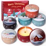 Dsclavacy Christmas Scented Candles Gifts for Women, 6 Pack 2.5 Oz Candle Set, Natural Soy Wax, Aromatherapy Candles for Birthday, Christmas Gifts