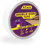 ATack Double Sided Tape Clear (Single roll) 1.5''x30 Yards Wall Safe Heavy-Duty Transparent Double Sides Self Sticky Wall Fabric Tape for Wood Templates, Furniture, Leather, Curtains and Craft