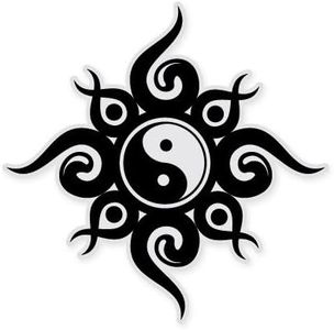 AK Wall Art Yin Yang Design Vinyl Sticker - Select Size