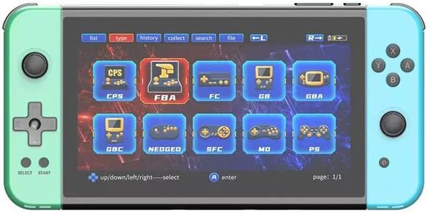 Cawevon Powkiddy X70 HD - Consola de juegos de mano retro de 7 pulgadas, joystick FC, simulador de arcade, batalla de dos jugadores (32G, verde)
