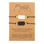 BOCHOI Matching Bracelets for Couples Woman Men Lava Stone Long Distance You Complete Me Stone Couple Bracelets for BFF Pinky Promise Wish Friendship Bracelets for 2 Boyfriend Girlfriend Couple Him Her Women Best Friend Men