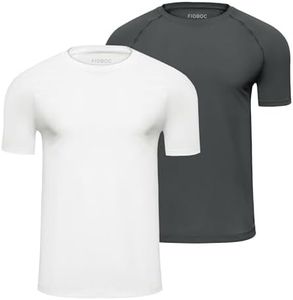 Fioboc Compression Shirts PerformancePro Active Crew Neck Tee Moisture Wicking Quick Dry Gym Running Shirts