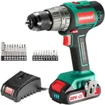 Cordless Drill 20V Max, HYCHIKA Brushless Drill Max Torque 530 In-lbs, 2.0 AH Battery 1H Fast Charger, 21+3 Torque Setting 1/2" Automatic Chuck, 20pcs Drill Bit Set for Home Improvement & DIY Project