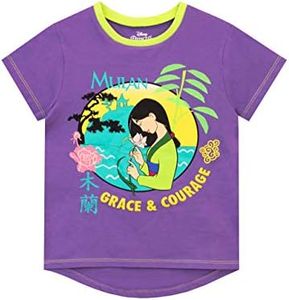 Disney Maglietta Maniche Corta per Ragazze Mulan Viola 3-4 Anni