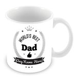 World's Best Dad Personalised Mug Gift - Customise Cup with Name - Silver