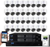 GW Security 32 Channel 12MP NVR UltraHD 4K (3840x2160) PoE Security Camera System with 32 x 4K (8MP) IP Microphone AI Dome Camera, 100ft Night Vision, Outdoor/Indoor Surveillance Camera