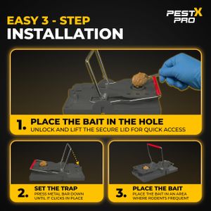 Pest X Pro Rat Traps 4-Pack – Heavy Duty Rodent Control