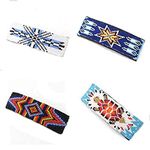 Handmade Beaded Indian Jewelry Hair Barrette/Clip, Multi colour Native American Style Seed Beaded Hair Clip/Hair Barrette Wholesale Lot of 4