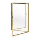 Navaris Folding Triple Photo Frame - Fits 15x10cm Photos - Double-Sided Brass and Glass Picture Frame for Multiple Portrait Pictures - Size XS, Gold