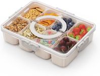 Snackle Box Container Large Size, Travel Car Charcuterie Box, Snackle Box Charcuterie Container, Divided Serving Travel Snack Tray with Lid for Candy, Fruits, Nuts - 8 Compartments