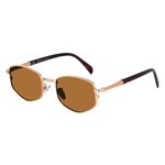 CREEK LUXE Trendy Square Metal frame Sunglasses for Women Men Retro Polygon Sun Glasses Luxury Classic Shades (GOLD-BROWN)