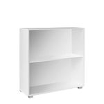 CASARIA® Vela Bookcase | 2 Compartments Cube Bookshelf | Wooden Storage Rack Bookcase | Modern Shelving | Books Stand Shelf | Any Room Office | 77x60x31cm | White