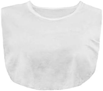 Kosher Casual Modest TeeNeck™ – Crew Collar Dickie Modesty Panel Cleavage Cover for Layering – Modesty Panels for Women – One Size Deep Neck Cover Up for V-Necks, Scrubs, Blouses (White)