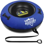 Raxurt Heavy Duty Snow Tube with Premium Canvas Cover for Kids and Adults, 48'' Inflatable Snow Sled Made by Thickened Bottom, Sledding Winter Outdoor Fun Toys for Children Boys Girls