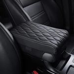 Leather Armrest Cover for Car Universal Waterproof Car Armrest Box Pad Car Center Console Cover Pad Auto Armrest Box Cover Arm Rest Cushion Pads for Suv Truck Vehicle (Black,A)