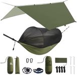 Miztli Camping Hammock -Portable Hammock w/Spacious Net & Tree Straps w/Adjutable Loops,Double and Single Hammock for Outdoor, Hiking, and Travel