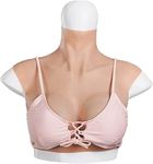 EQAIWUJIE Crossdressing Realistic Bloodshot Silicone Breast Forms Fake Boobs Tits Transgender Drag Queen Cosplay (White, L - D cup)