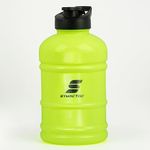 Amazon Brand - Symactive Leakproof Unbreakable Gym Protein Shaker Gallon Bottle with Carry Loop, BPA-Free (Colour: Neon Yellow, 1800 ml),Plastic