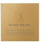 CrownOfRibbons Music Note Necklace, Treble Clef, Jewellery Gift for Her