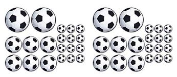 Beistle Soccer Ball Cutouts, 4", 8", 12", White and Black