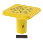 YELLOW KNOB WITH ROLL PIN FOR DASH BRAKE CONTROL VALVE - FITS 3/8" SHAFT